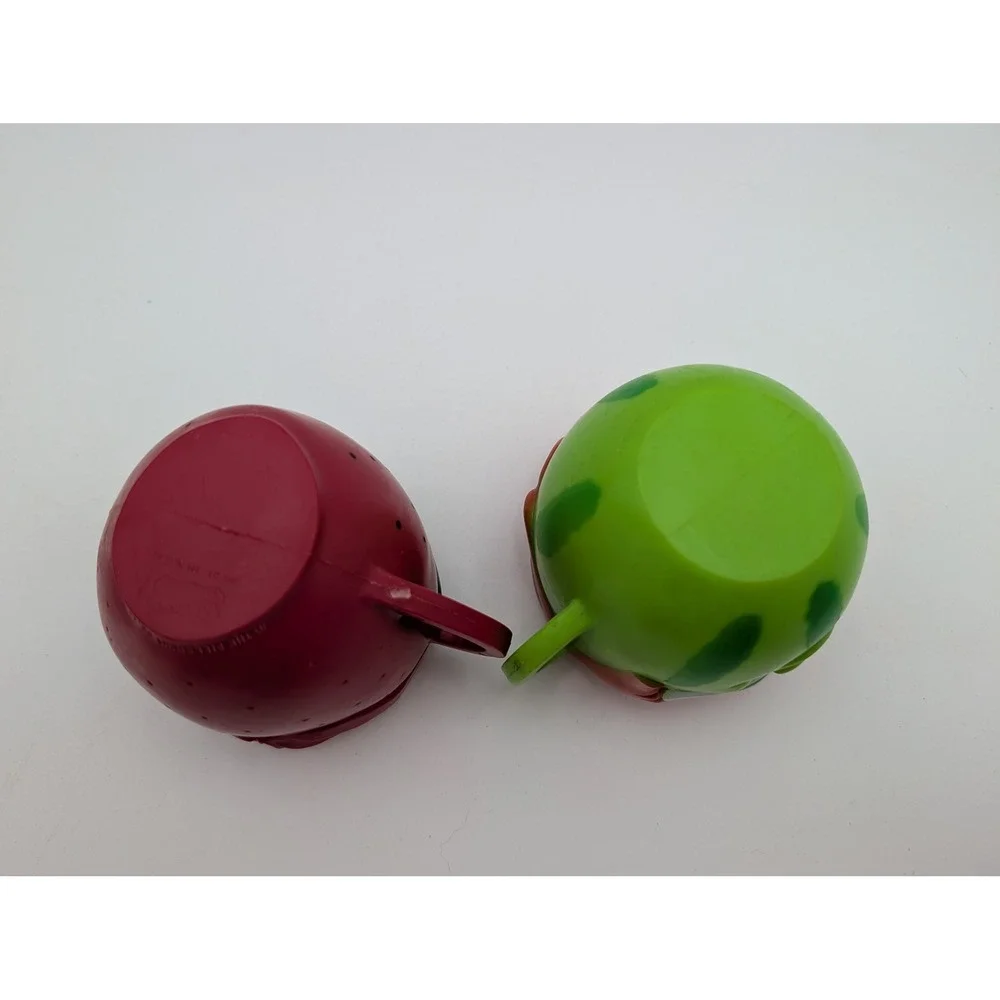 Pillsbury Funny Face Mugs Red Green Strawberry Watermelon Vintage 1969 1974